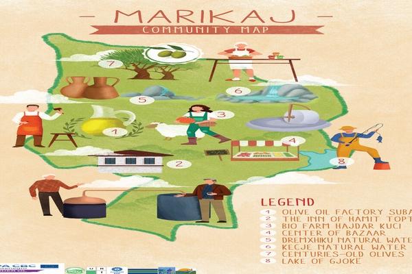 Community Map from Marikaj Administrative Unit, Tirana,  Albania