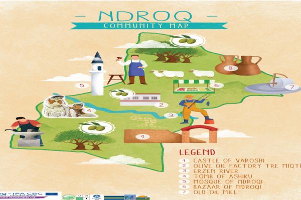 Community Map from Ndroqi Administrative Unit, Tirana,  Albania