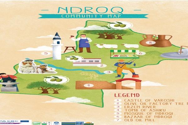 Community Map from Ndroqi Administrative Unit, Tirana,  Albania