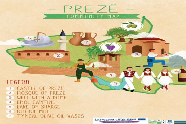Community Map from Marikaj Administrative Unit, Tirana,  Albania